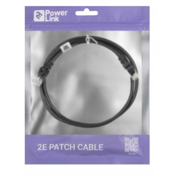 Фото - Кабель патч-корд 2E Cat 5e UTP RJ45 26AWG 1.00 m Black (2E-PC5ECOP-100BK)