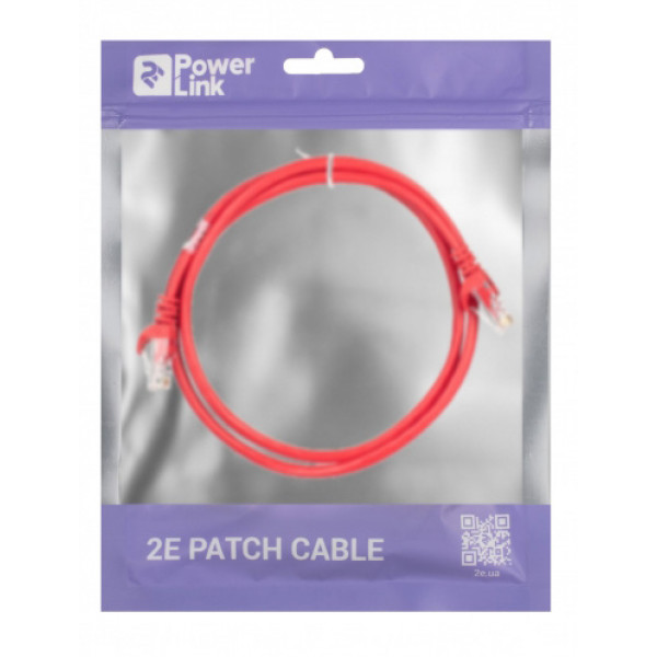 Фото - Кабель патч-корд 2E Cat 5e UTP RJ45 26AWG 1.00 m Red (2E-PC5ECOP-100RD)