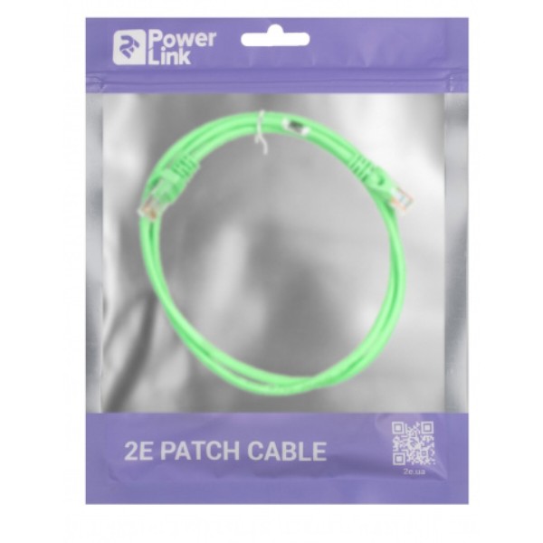 Фото - Кабель патч-корд 2E Cat 5e UTP RJ45 26AWG 1.00 m Green (2E-PC5ECOP-100GRN)