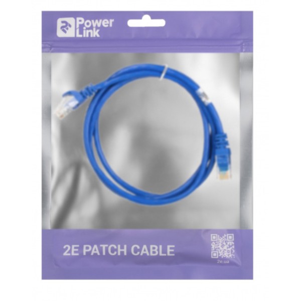 Фото - Кабель патч-корд 2E Cat 5e UTP RJ45 26AWG 1.20 m Blue (2E-PC5ECOP-120BL)