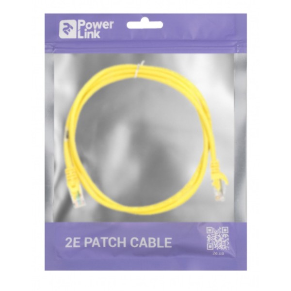 Фото - Кабель патч-корд 2E Cat 5e UTP RJ45 26AWG 1.20 m Yellow (2E-PC5ECOP-120YLW)
