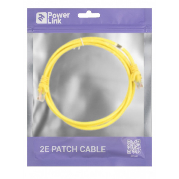 Фото - Кабель патч-корд 2E Cat 5e UTP RJ45 26AWG 1.50 m Yellow (2E-PC5ECOP-150YLW)