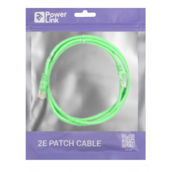 Фото - Кабель патч-корд 2E Cat 5e UTP RJ45 26AWG 1.50 m Green (2E-PC5ECOP-150GRN)