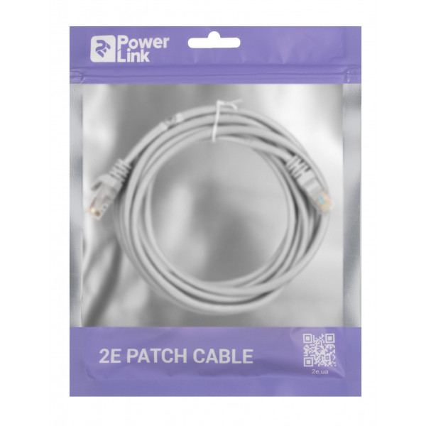 Фото - Кабель патч-корд 2E Cat 5e UTP RJ45 26AWG 3.00 m Grey (2E-PC5ECOP-300GRY)