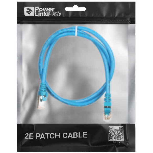 Фото - Кабель патч-корд 2E Cat 6 S-FTP RJ45 4Х2 27AWG 1.00 m Blue (2E-PC6SFTPCOP-100BL)