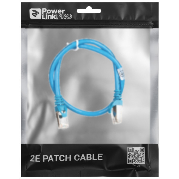 Фото - Кабель патч-корд 2E Cat 6 S-FTP RJ45 4Х2 27AWG 0.50 m Blue (2E-PC6SFTPCOP-050BL)