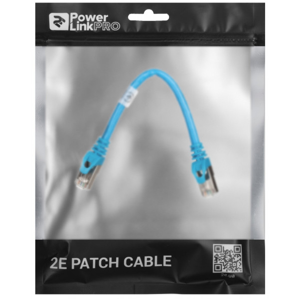 Фото - Кабель патч-корд 2E Cat 6 S-FTP RJ45 4Х2 27AWG 0.20 m Blue (2E-PC6SFTPCOP-020BL)