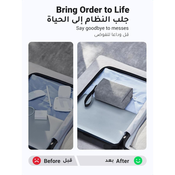 Фото - Органайзер для зберігання кабелів UGREEN LP285 Electronics Accessories Storage Bag with Lanyard Gray (80520)