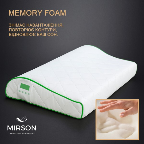 Фото - Подушка ортопедическая MirSon №6124 Steep Line Aloe Vera Kiddy 50х29х5/8 (2200003262780)