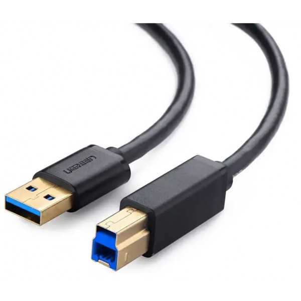 Фото - Кабель USB type A - USB type B UGREEN US210 USB 3.0 AM to BM Print 1m Black (30753)