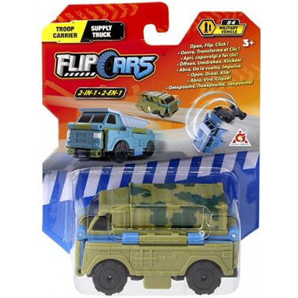 Фото - Машинка-трансформер Flip Cars 2 в 1 Военный грузовик и самосвал (EU463875-27)