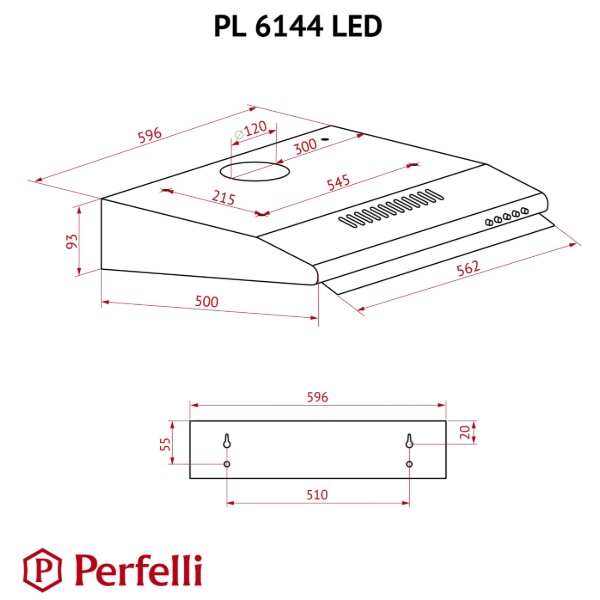 Фото - Витяжка традиційна Perfelli PL 6144 BR LED