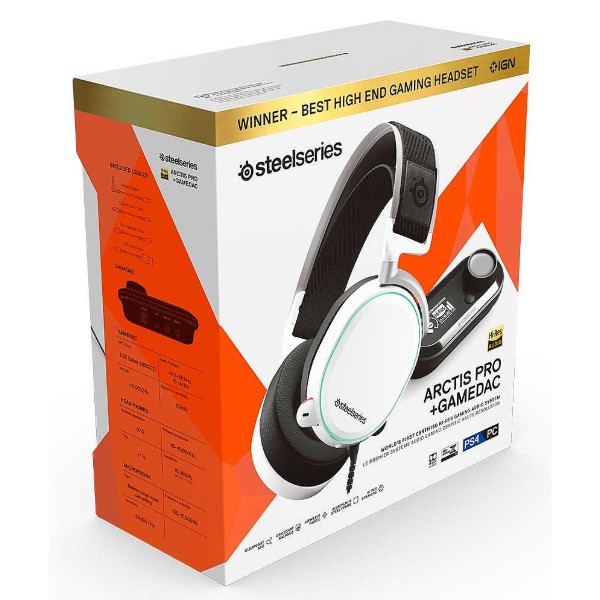 Фото - Гарнитура проводная игровая SteelSeries Arctis Pro + GameDAC White (61454)