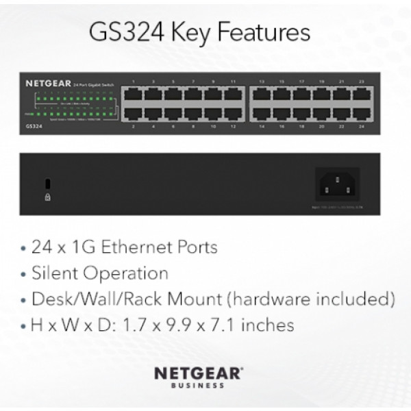 Фото - Коммутатор локальної мережі (Switch) Netgear GS324-200EUS