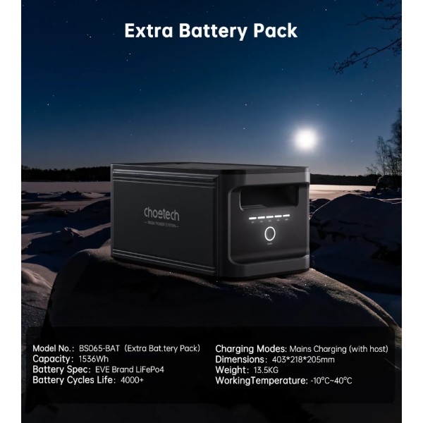 Фото - Зарядная станция универсальная Choetech BS065 (1800W, 1536Wh, Wi-Fi)