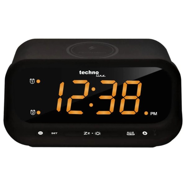 Фото - Настільний годинник Technoline WT477 Wireless Mobile Charging Black