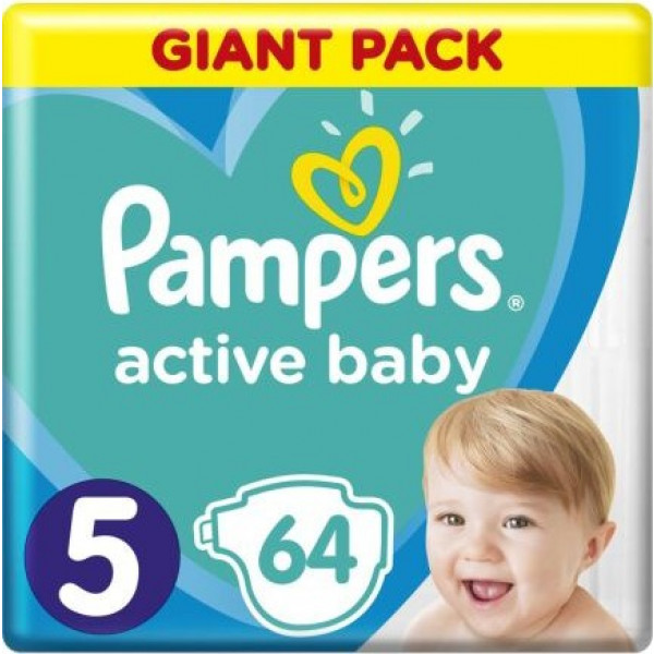 Фото - Одноразові підгузки Pampers Active Baby Jumbo Plus 5 64 шт. (8001090949974)