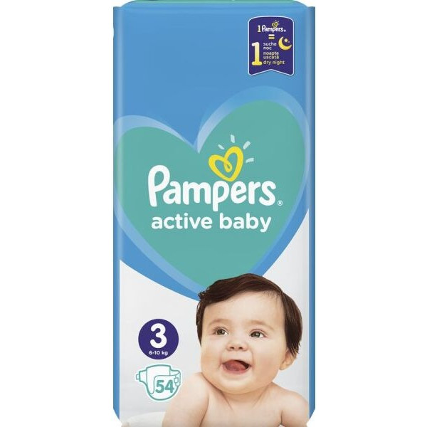 Фото - Одноразовые подгузники Pampers Active Baby Размер 3 (6-10 кг), 54 шт. (81680802)