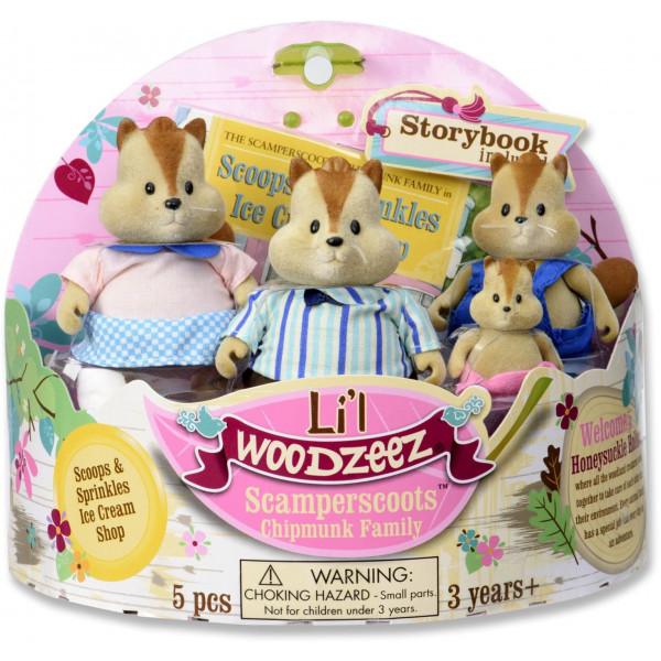 Фото - Коллекционные фигурки Li'l Woodzeez Семья Бурундуков (6158M)