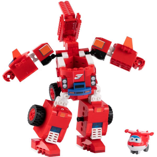 Фото - Пластиковый конструктор Super Wings Small Blocks 2-in-1 Buildable Transforming Vehicle Jett Джетт (EU385005)