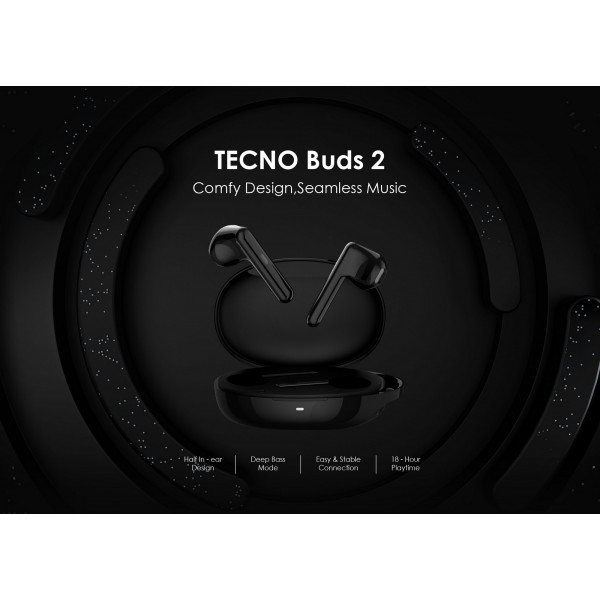 Фото - Навушники вкладиші бездротові TWS Tecno Buds 2 Black