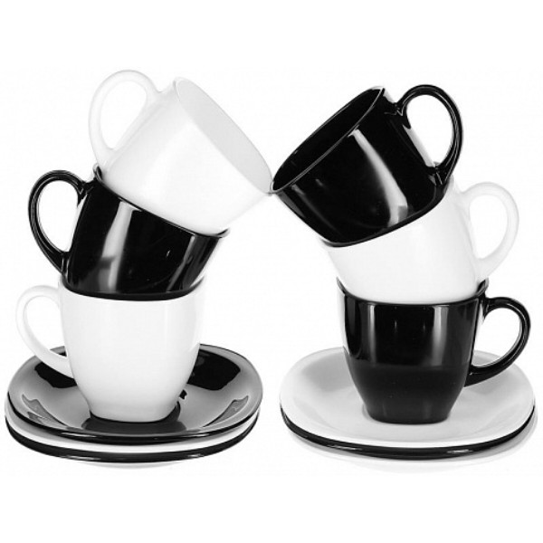 Фото - Набір чашок Luminarc Carine Black & White 6х220 мл (D2371)