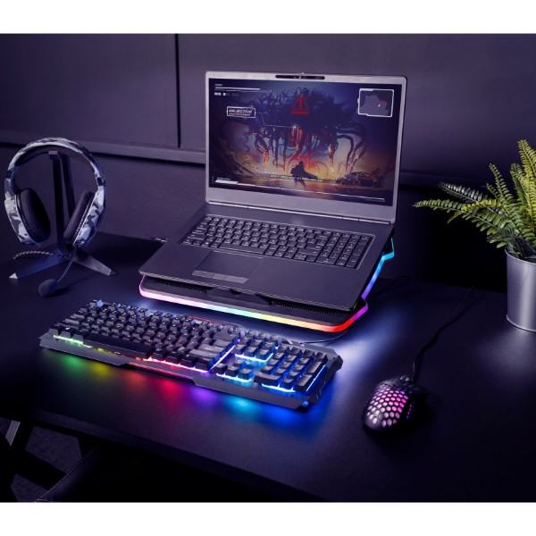 Фото - Підставка під ноутбук охолоджуюча Trust GXT 1126 Aura RGB Black (24192)