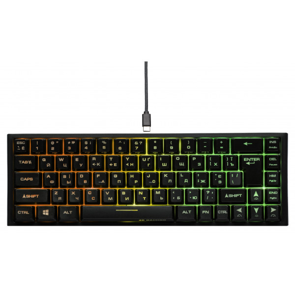 Фото - Клавиатура беспроводная игровая 2E KG360 RGB 68key WL Black Ukr (2E-KG360UBK)