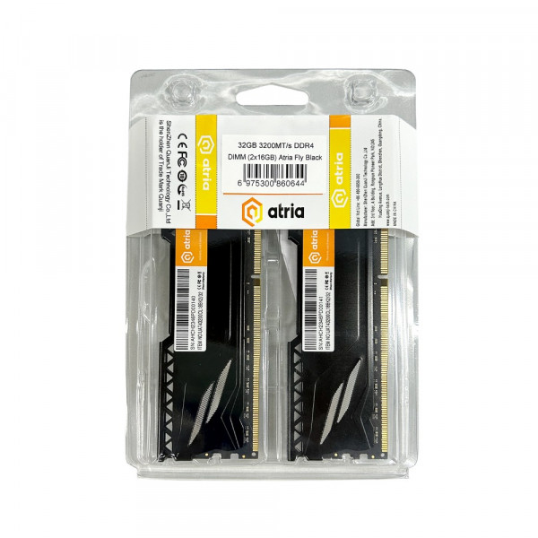 Фото - Пам'ять DDR ATRIA Fly Blue DDR4 32/3200 2x16GB (UAT43200CL18BK2/32)