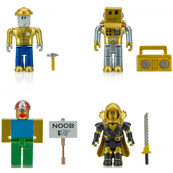 Фото - Колекційні фігурки набір Jazwares Roblox Four Figure Pack Roblox Icons-15th Anniversary Gold Collector’s Set (ROB0527)