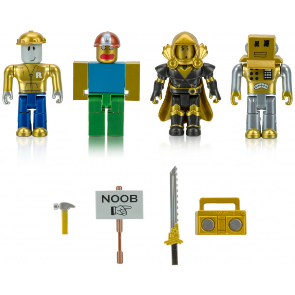 Фото - Колекційні фігурки набір Jazwares Roblox Four Figure Pack Roblox Icons-15th Anniversary Gold Collector’s Set (ROB0527)