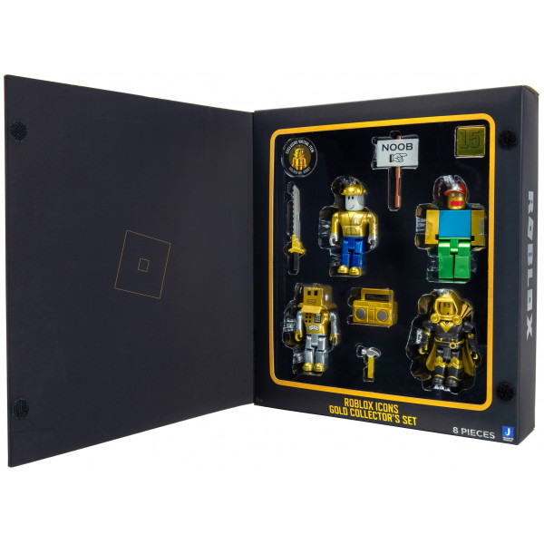 Фото - Колекційні фігурки набір Jazwares Roblox Four Figure Pack Roblox Icons-15th Anniversary Gold Collector’s Set (ROB0527)