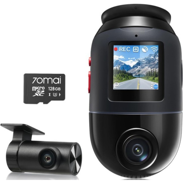 Фото - Відеореєстратор 70mai Dash Cam X800-2 Omni 128GB Black +RC14 Rear Camera Set