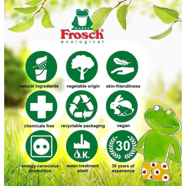 Фото - Средство для ручного мытья посуды Frosch Зеленый Лимон 1л