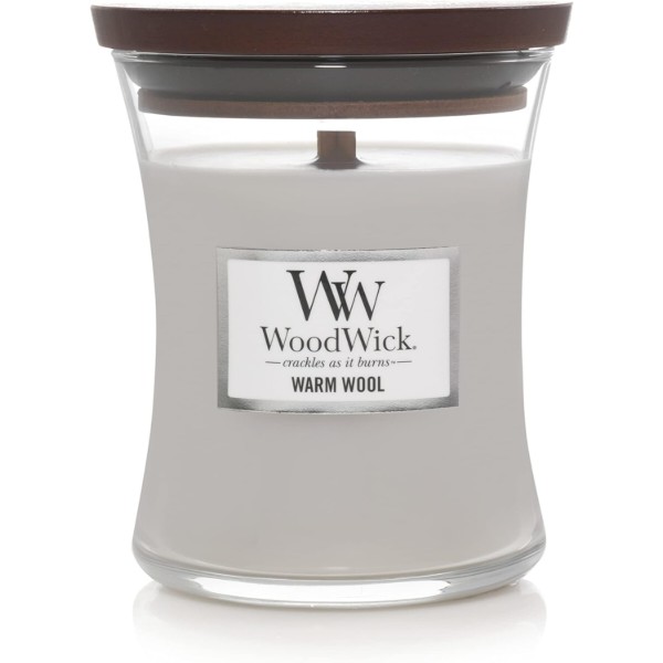 Фото - Свеча стекло Woodwick Medium Warm Wool (Теплая шерсть) 275г (1725452E)