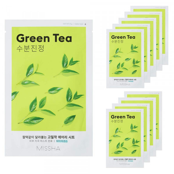 Фото - Маска для лица Missha Airy Fit Sheet Mask Green Tea 19 г (8809581454729)