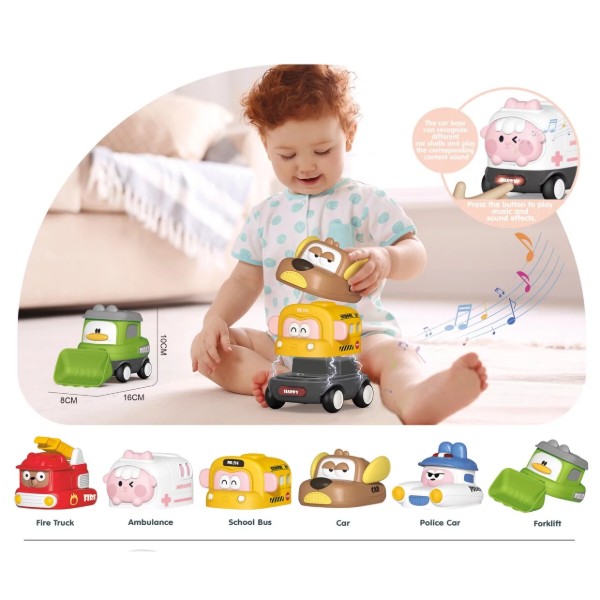 Фото - Интерактивная игрушка MAGNETIC MUSIC CAR Магнитная инерционная машинка с музыкой (6222)