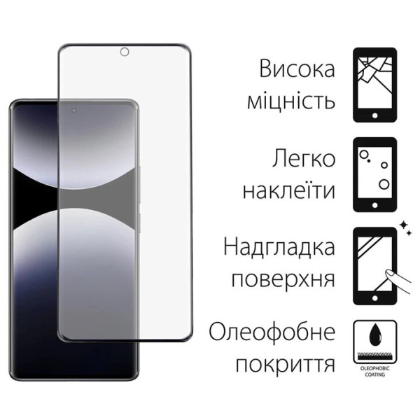 Фото - Захисне скло для смартфону DENGOS for Xiaomi Redmi Note 14 Pro Black Full Glue 2 шт. (DG-TG2P-64)