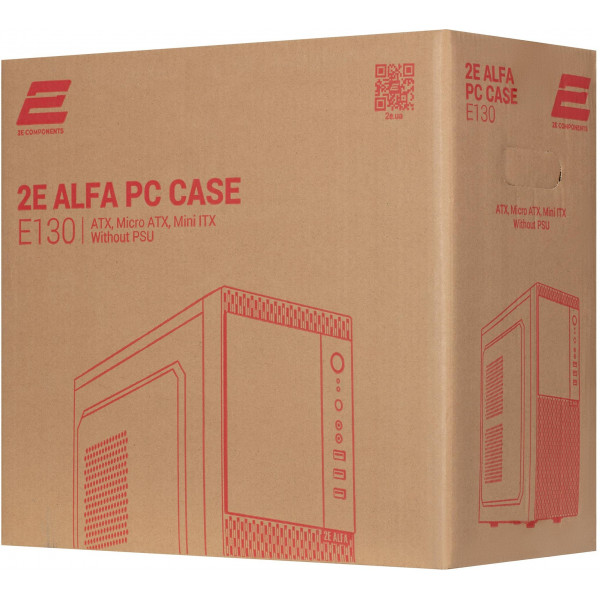 Фото - Корпус 2E ALFA MidT,2xUSB2.0,1xUSB3.0,1х80мм без БЖ (2E-E130)