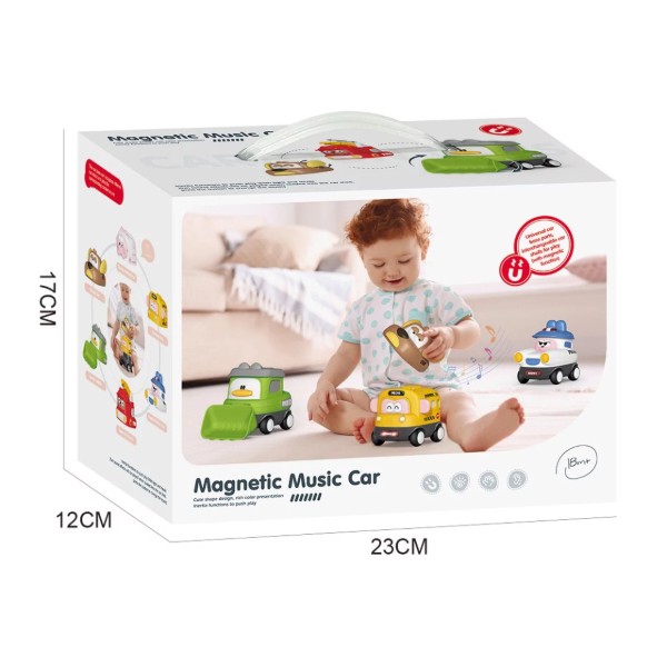 Фото - Интерактивная игрушка MAGNETIC MUSIC CAR Магнитная инерционная машинка с музыкой (6222)