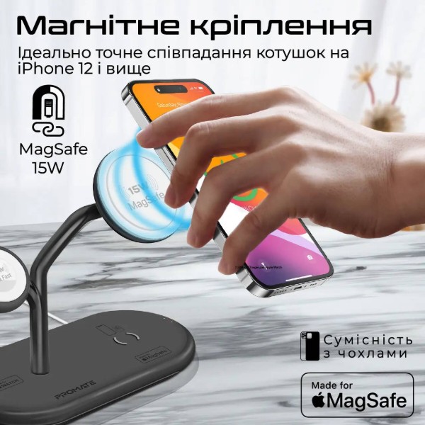 Фото - Бездротовий зарядний пристрій Promate synergy-pro.black