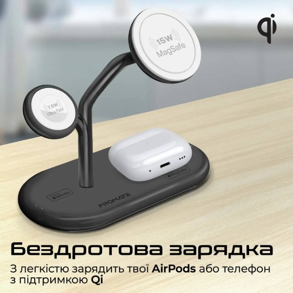Фото - Бездротовий зарядний пристрій Promate synergy-pro.black