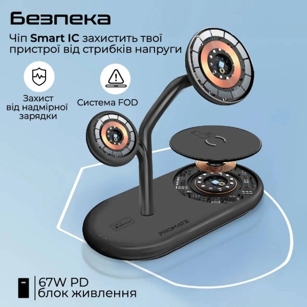 Фото - Бездротовий зарядний пристрій Promate synergy-pro.black