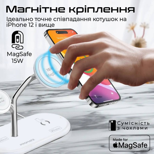 Фото - Беспроводное зарядное устройство Promate synergy-pro.white