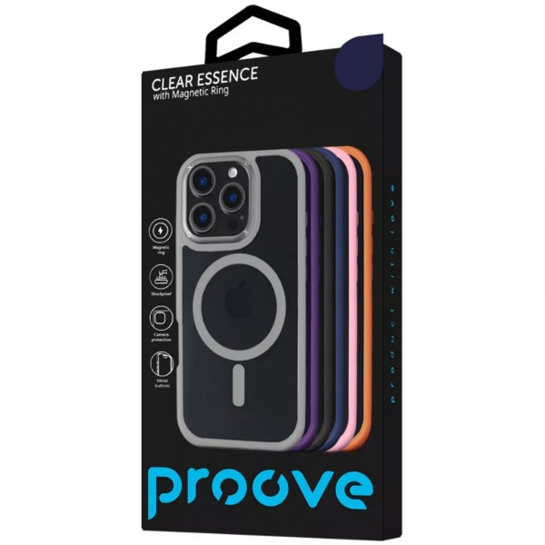 Фото - Чохол для смартфону
 Proove Clear Essence Case with Magnetic Ring iPhone 13 Pro Gray (PCCEIP13P005)