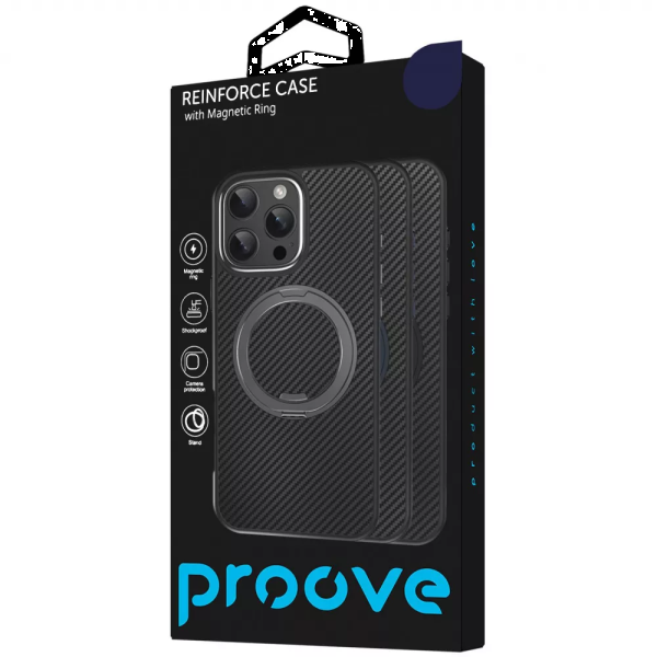 Фото - Чохол для смартфону
 Proove Reinforce Case with Magnetic Ring iPhone 13 Pro Black (PCREIP13P002)