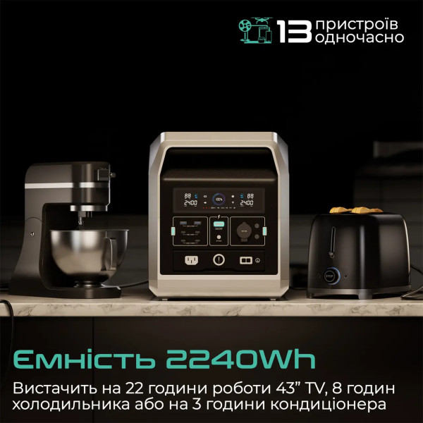 Фото - Зарядна станція універсальна VigorPool CAPTAIN 2400 2400Вт 2240Вт/год (VP61-EU)
