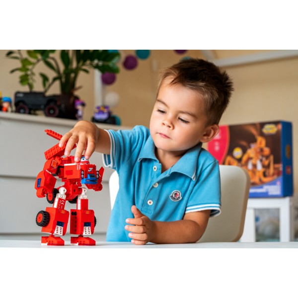 Фото - Пластиковый конструктор Super Wings Small Blocks 2-in-1 Buildable Transforming Vehicle Jett Джетт (EU385005)