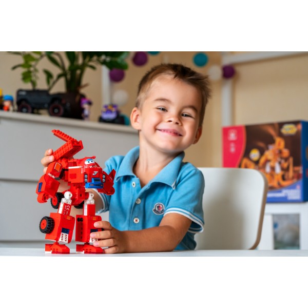 Фото - Пластиковый конструктор Super Wings Small Blocks 2-in-1 Buildable Transforming Vehicle Jett Джетт (EU385005)