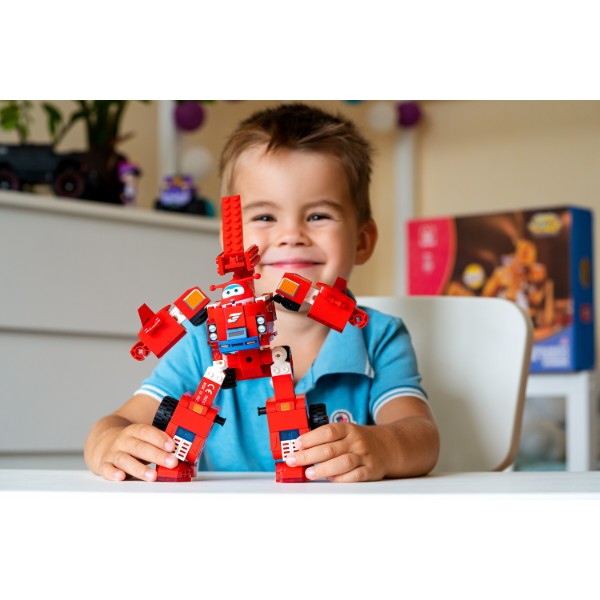 Фото - Пластиковый конструктор Super Wings Small Blocks 2-in-1 Buildable Transforming Vehicle Jett Джетт (EU385005)
